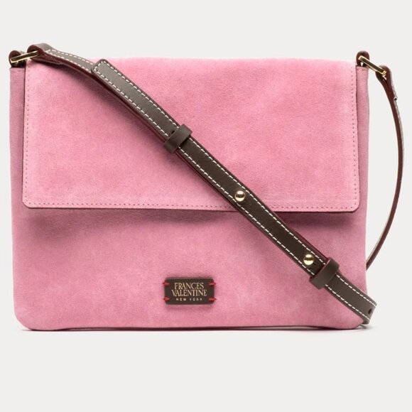 Frances Valentine Handbags - Frances Valentine Maggie Suede Crossbody Bag Pink